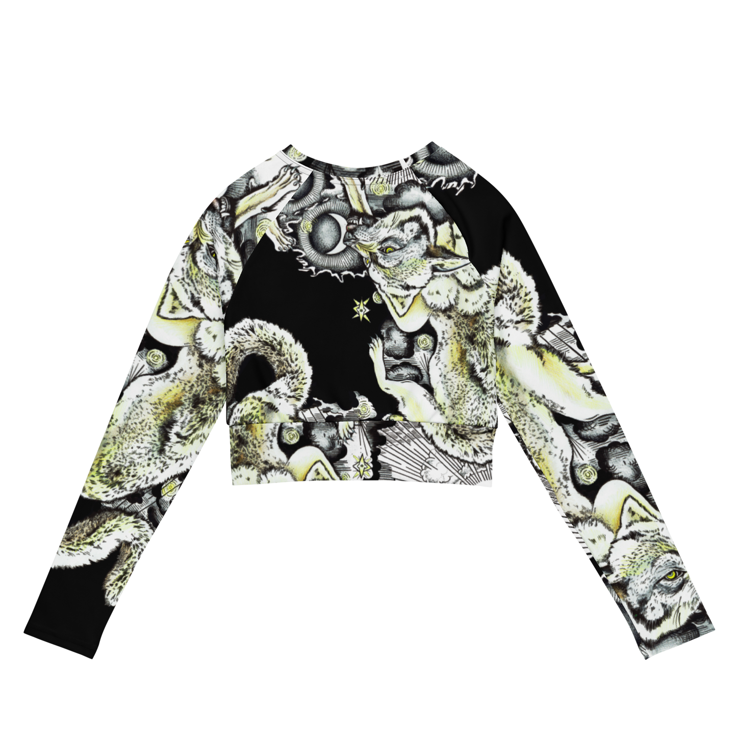 Recycled long-sleeve crop top