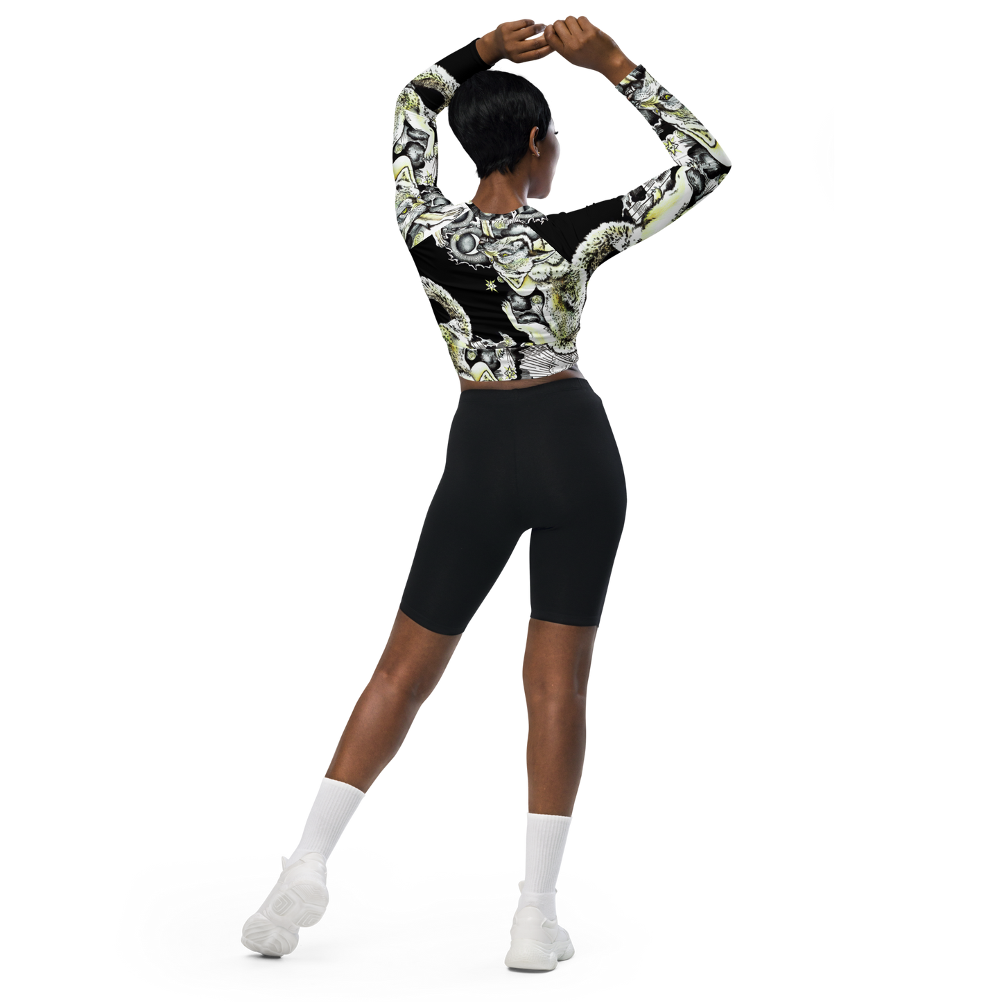 Recycled long-sleeve crop top