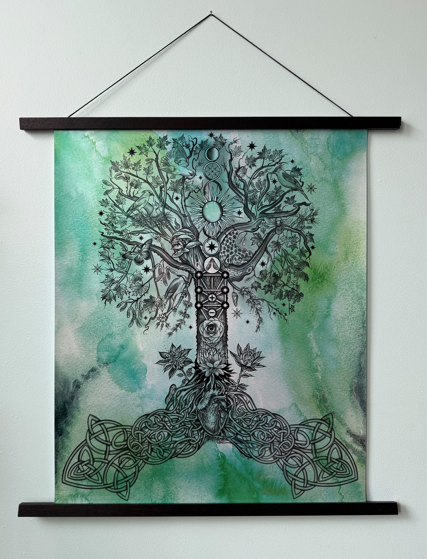 Cosmic Tree of Life: She of a Thousand Stars (Watercolor Emerald Edition)
